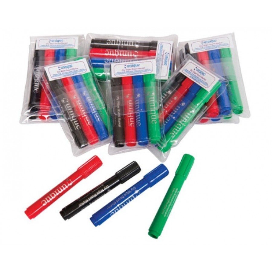 Assorted Dry Wipe Marker Pens (Pack of 4)